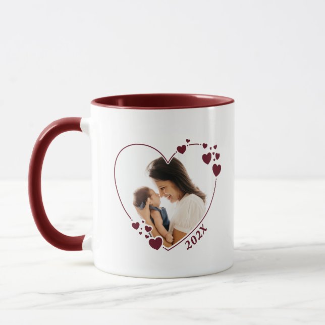 Taza Fotograma fotográfico Corazón Mug Maroon (Izquierda)