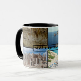 taza fotomontaje de Mallorca - Majorca en negro