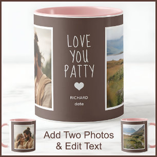 Taza Fotos de amor de esposa Texto Marrón C33 Aniversar