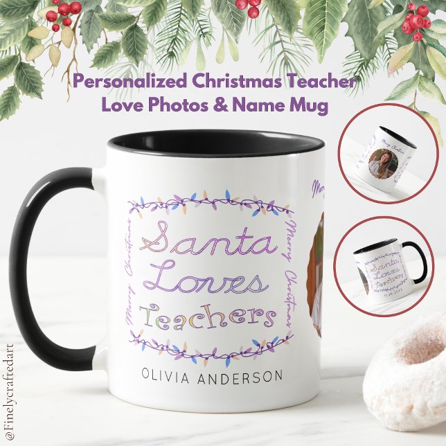 Taza Fotos de amor y nombre de profesores de Navidades  (Subido por el creador)