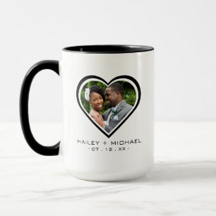 Taza Fotos de Corazones Recién Casados Boda