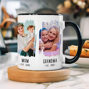 Taza Fotos de la Abuela Milestones y años Personalizado