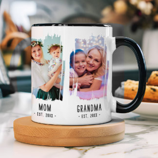 Taza Fotos de la Abuela Milestones y años Personalizado
