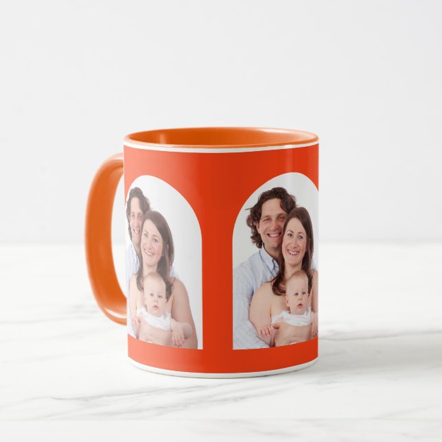 Taza Fotos de la familia Arch Photo 3 Personalizadas (Anverso izquierdo)