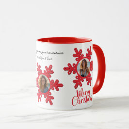 Taza Fotos de la familia de navidad de Feliz nombre Mug