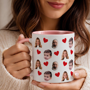 Taza Fotos divertidas de rostros de familia personaliza