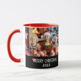 Taza Fotos familiares Feliz Navidad Santa Hat 
