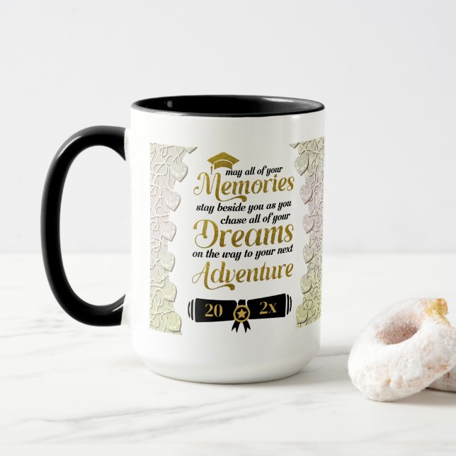 Taza Fotos personalizadas de graduación 2024 Regalos a  (Con donut)