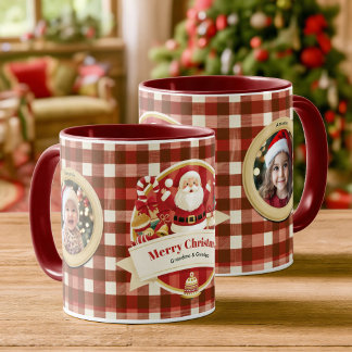 Taza Fotos Personalizadas de Navidad con Santa en Cuadr
