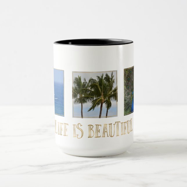 Taza Fotos personalizadas La vida de Kauai es bella (Centro)