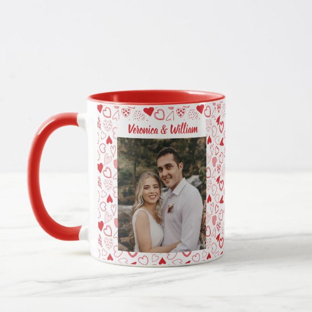 Taza Fotos personalizadas y nombres con motivos cardíac (Izquierda)