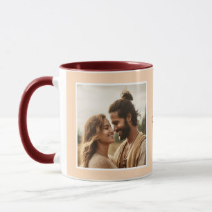 Taza Fotos Te Amo Modernas Melocotón C33 y Blanco