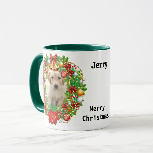 Taza Fotos x 2 Navidades Regalo Perro Mamá Café (Anverso izquierdo)