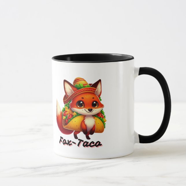Taza Fox con Taco - Personalizado divertida de comida a (Derecha)