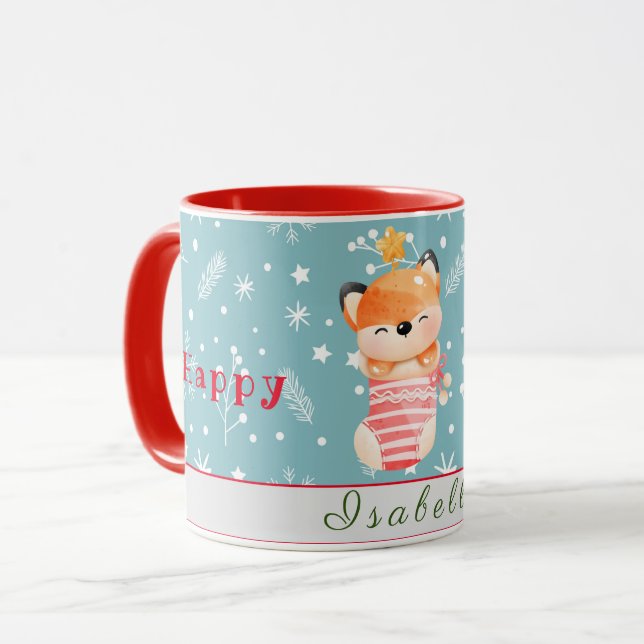 Taza Fox Holidays Personalizar Text and Name (Anverso izquierdo)
