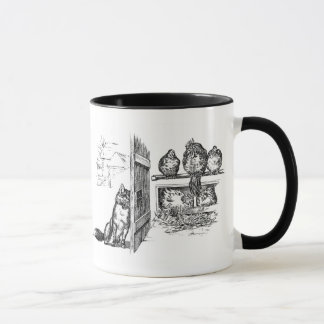 Taza Fox que escucha detras de las puertas en pollos
