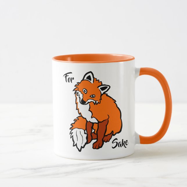 Taza Fox roja, por el personalizable gracioso del sake (Derecha)