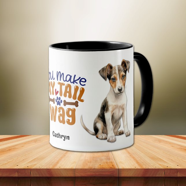 Taza Fox Terrier Puppy Me Haces La Maldición De La Cola (Subido por el creador)