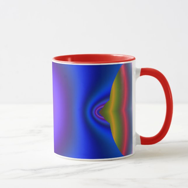 Taza Fractal azul profundo fluido (Derecha)