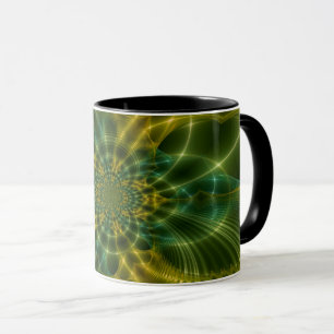 Taza Fractal claro - Verde y amarillo