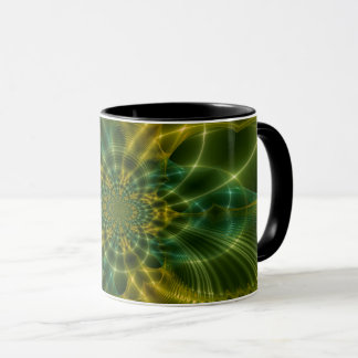 Taza Fractal claro - Verde y amarillo