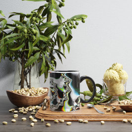 Taza Fractal de espiral psicodélica colorida moderna