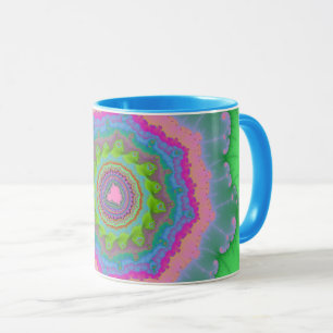 Taza Fractal de moda y verde