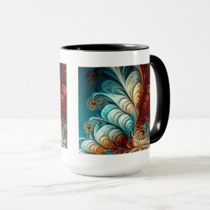 Taza Fractal Feathers Combo Mug, 15 oz