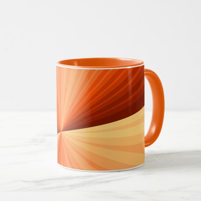 Taza Fractal gráfico de vainilla roja, Naranja abstract (Anverso derecho)