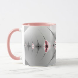 Taza Fractal rosa y plateado monogramado