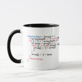 Taza Fragmento de código de programación de ordenación 