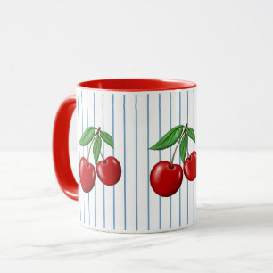 Taza Fragmentos rojos en franjas azules patrón gráfico