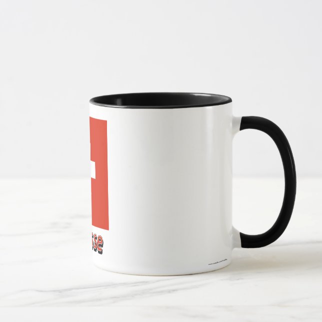 Taza Français de Drapeau Suisse avec le nom en (Derecha)