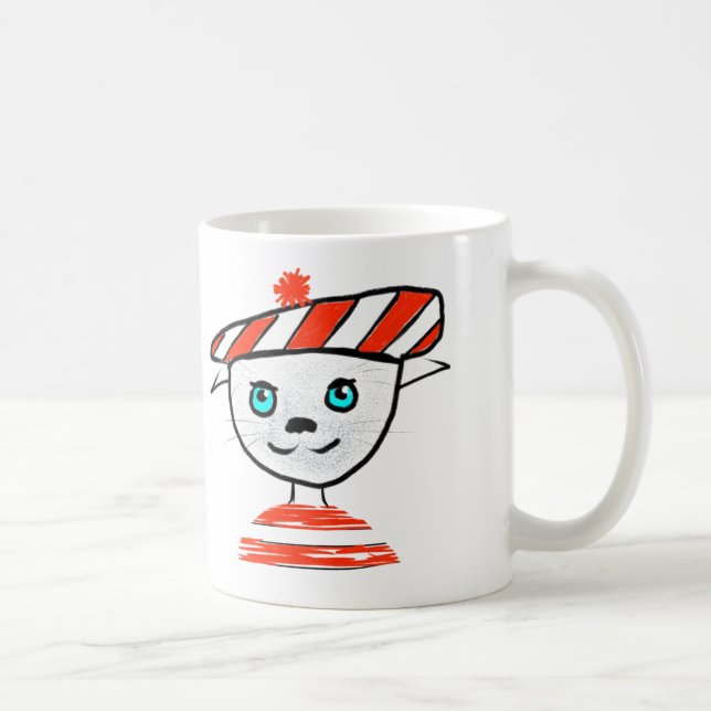 Taza francesa de Bonjour del gato (Derecha)