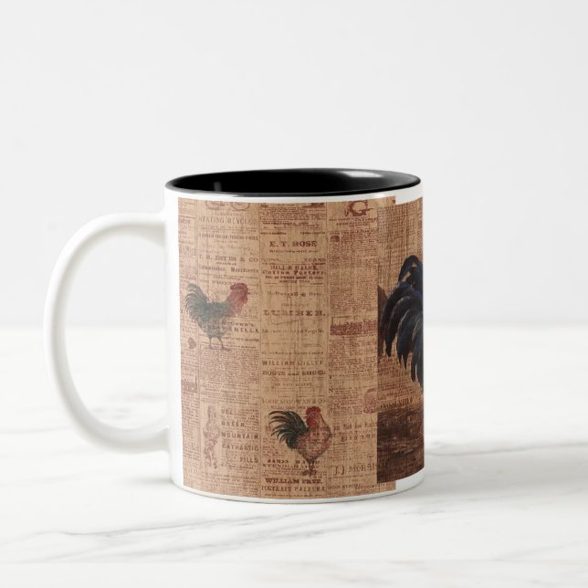 Taza francesa de la taza de café de los gallos del (Izquierda)