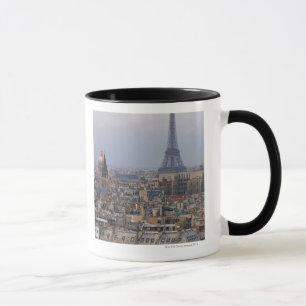 Taza Francia, París, paisaje urbano con la torre Eiffe