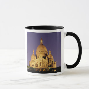 Taza Francia, París, Sacré-Coeur al anochecer.