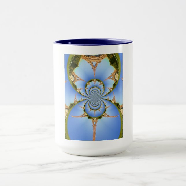 Taza Francia París Torre Eiffel Caleidoscopio Azul Enca (Centro)