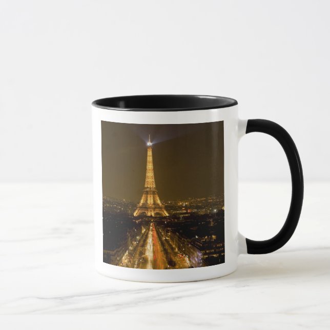 Taza Francia, París. Vista nocturna de la Torre Eiffel (Derecha)
