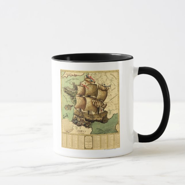 Taza Francia representada como un mapa aeroespacial (Derecha)