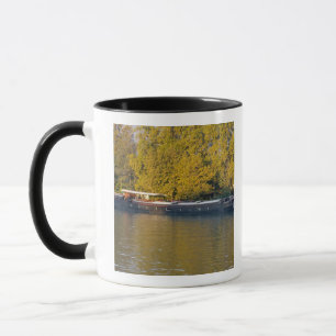 Taza Francia, río Ródano, cerca de Aviñón, barcaza 
