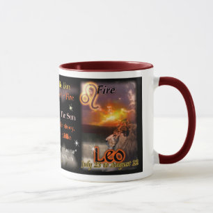 Taza Franja roja del zodiaco de Leo