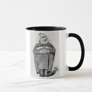 Taza Franz Liszt (1811-86) como abad, caricatura de 'B