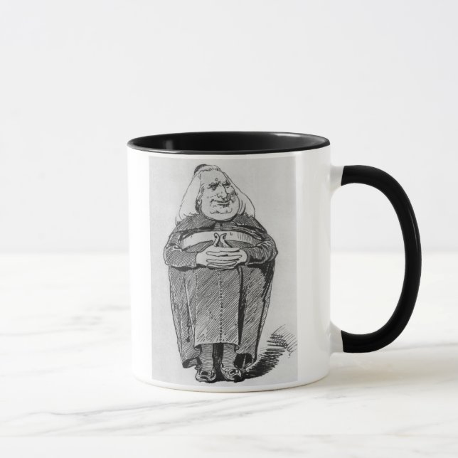 Taza Franz Liszt (1811-86) como abad, caricatura de 'B (Derecha)