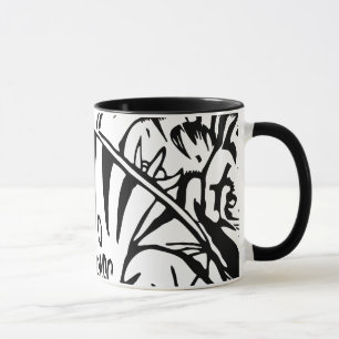 Taza Franz Marc - Tigre blanco y negro - Arte abstracto