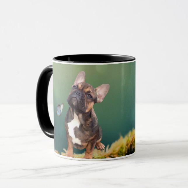 Taza Französische Bulldogge Schmetterling French Bulldo (Anverso izquierdo)