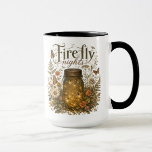 Taza Frasco de Mason Antiguo con Luciérnagas Brillantes
