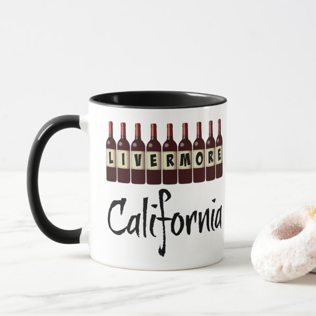 Taza Frasco de Vino Rojo de Livermore California Divers (Con donut)