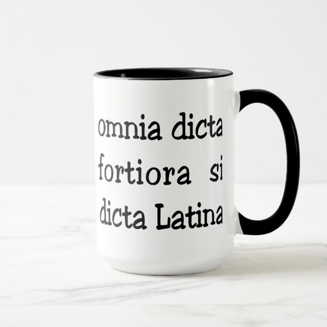 Taza Frase latina divertida, lema (Derecha)