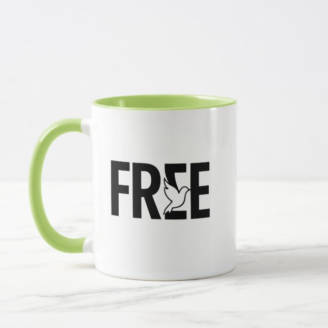 Taza Free Typography Dove Symbol Design (Izquierda)